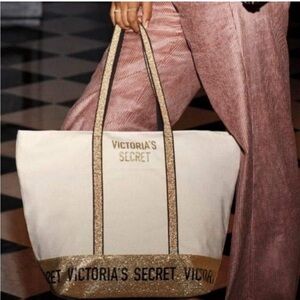 Brand new gold and beige Victoria’s Secret tote